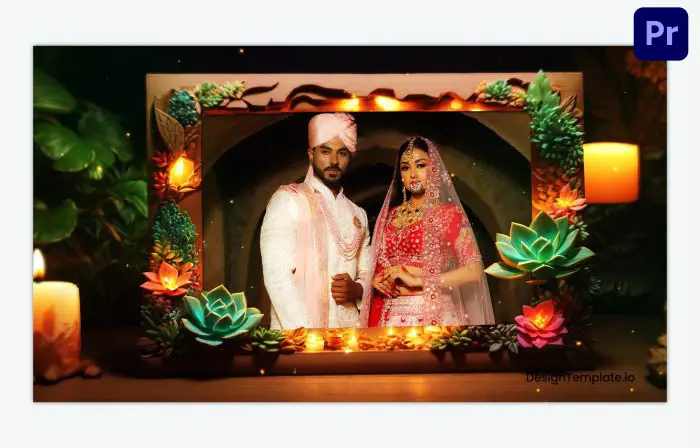 Lavish Royal Hindu Wedding Invite Floral 3D Slideshow